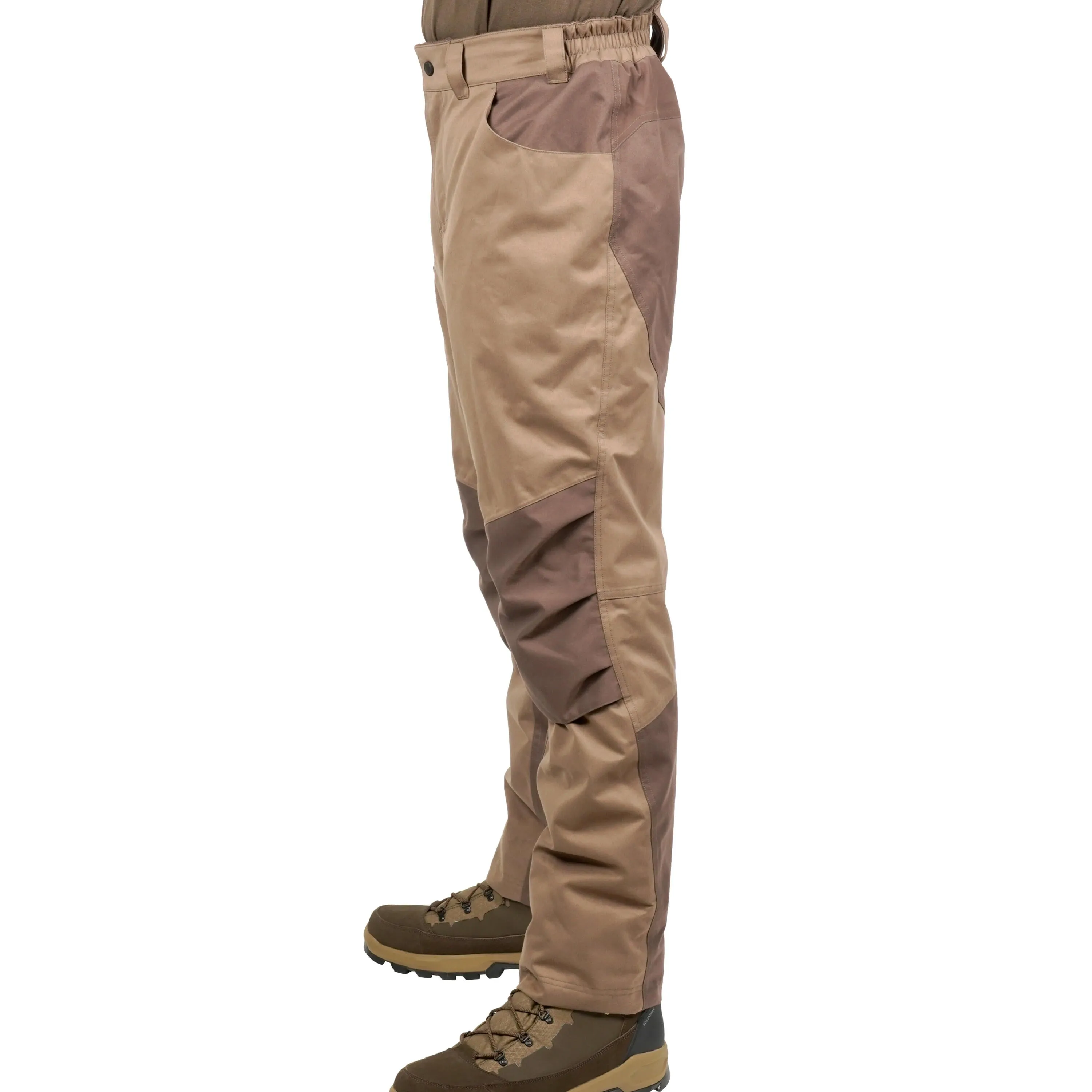 Hunting trousers / raincoats 520 warm low noise brown SOLOGNAC